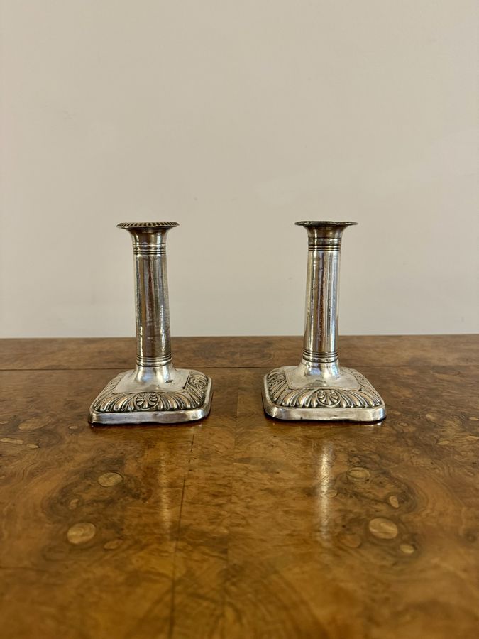 Lovely pair of small antique Victorian candlesticks