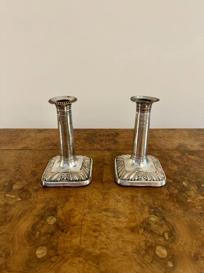 Antique Lovely pair of small antique Victorian candlesticks 