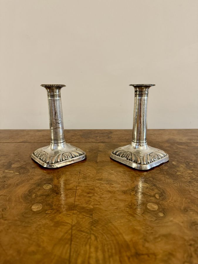 Antique Lovely pair of small antique Victorian candlesticks 