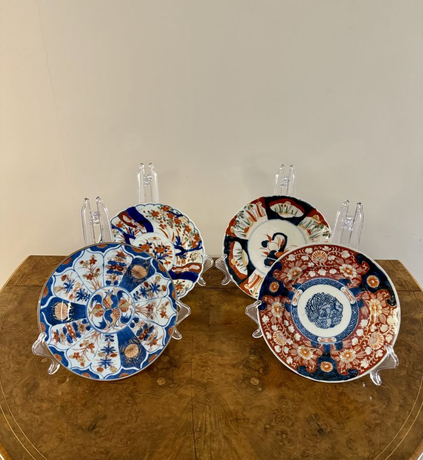 Lovely collection of four quality antique Japanese imari plates