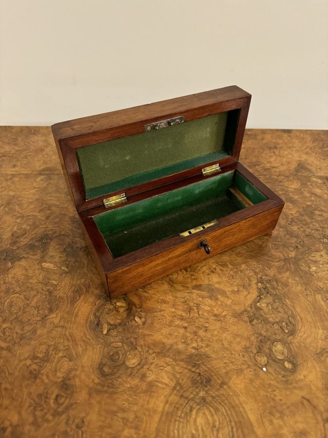 Antique Lovely antique Victorian mahogany trinket box 