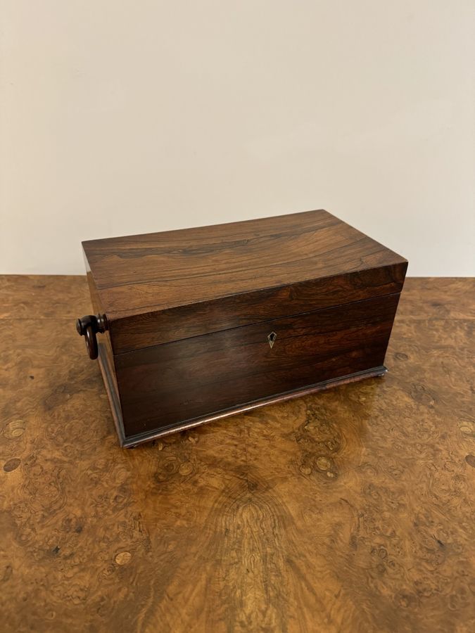 Quality antique Regency rosewood tea caddy