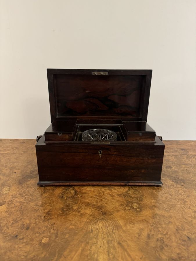 Antique Quality antique Regency rosewood tea caddy