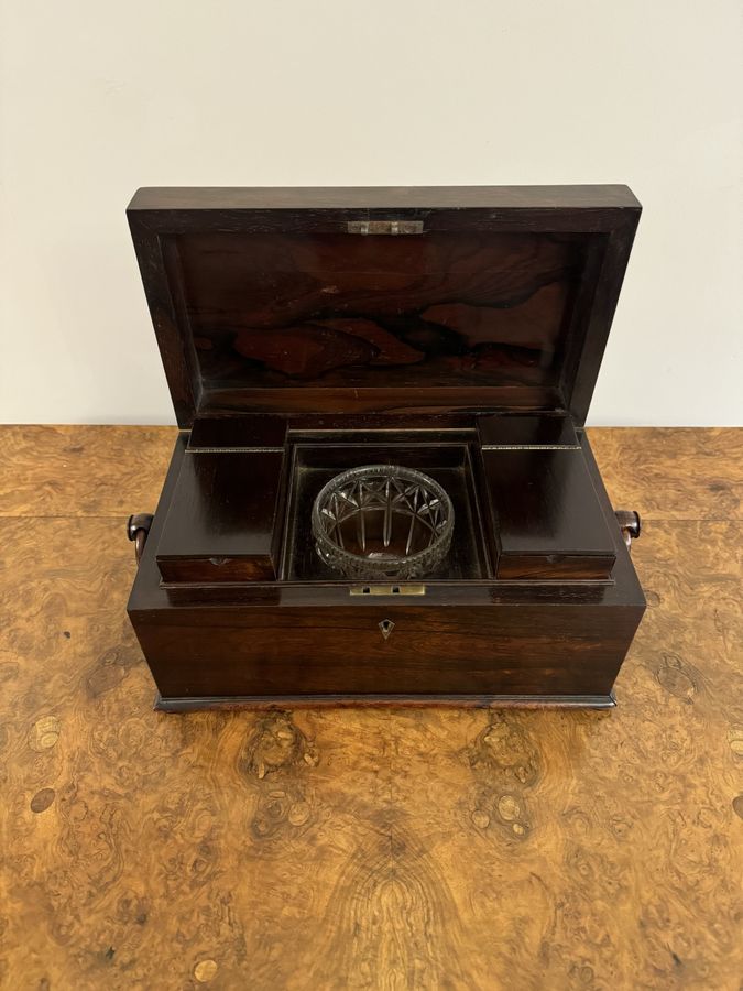 Antique Quality antique Regency rosewood tea caddy