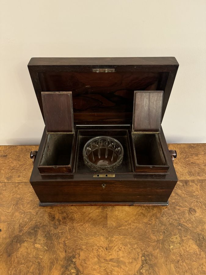 Antique Quality antique Regency rosewood tea caddy