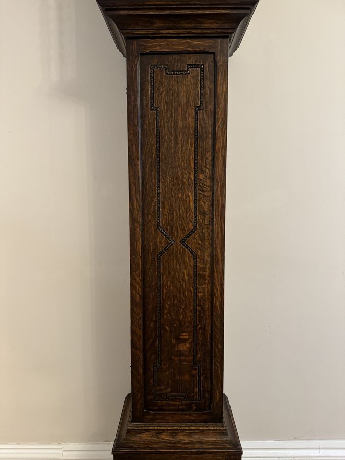 Antique Fine Quality antique Oak 8 Day Chiming Grandmother Clock