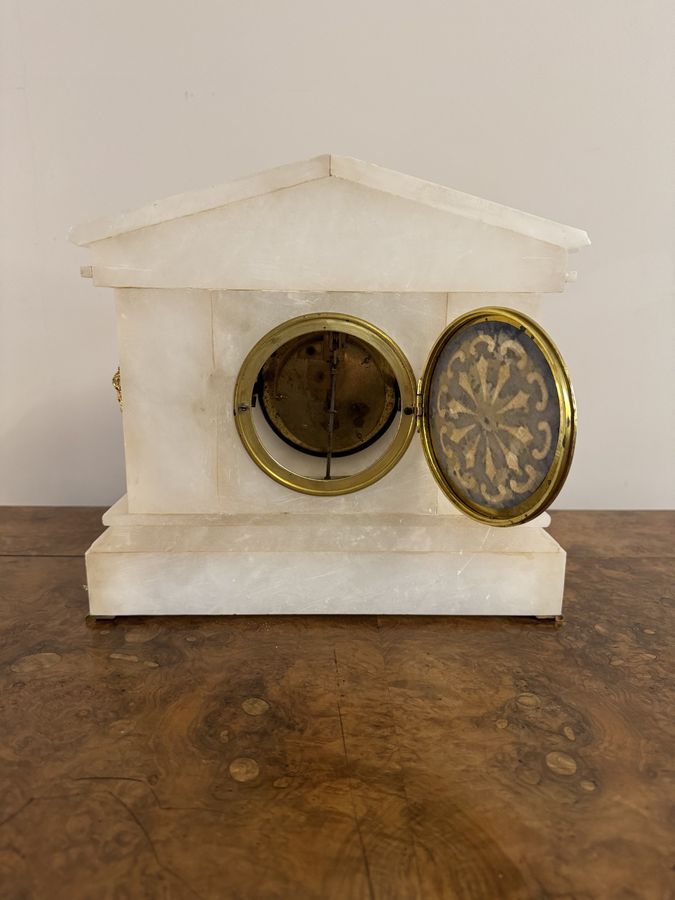 Antique Magnificent quality antique Victorian alabaster mantle clock  