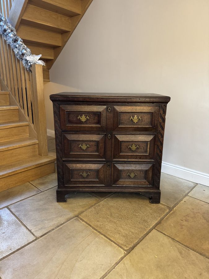 Antique Antique 18th century quality oak Jacobean chest of drawers 