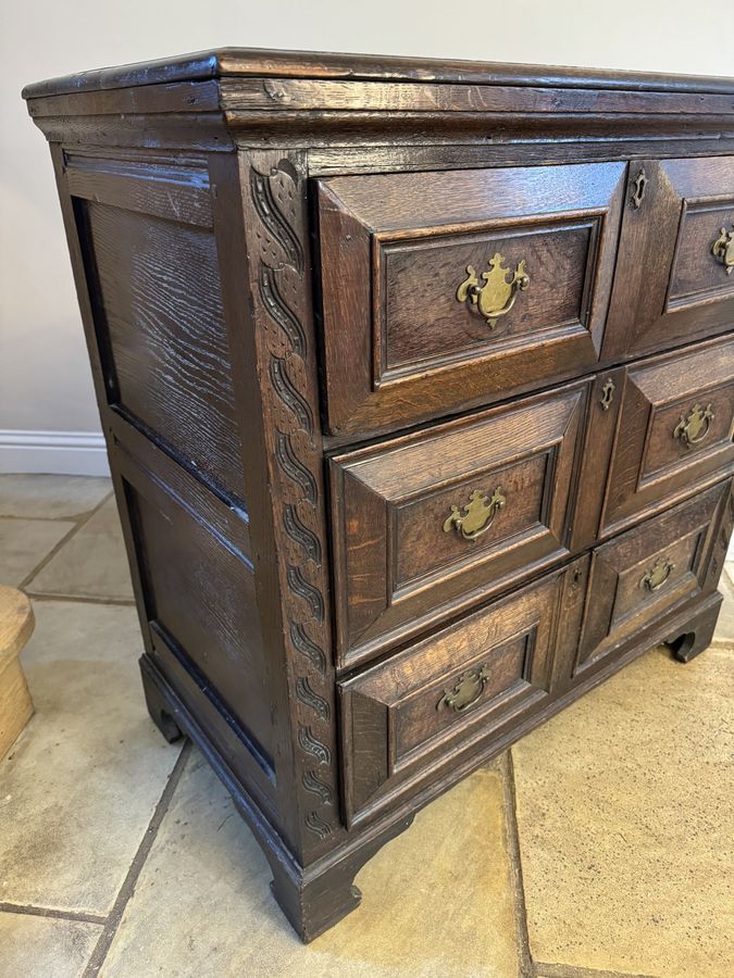 Antique Antique 18th century quality oak Jacobean chest of drawers 