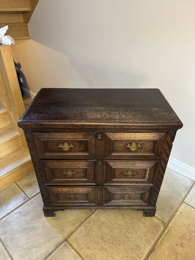 Antique Antique 18th century quality oak Jacobean chest of drawers 