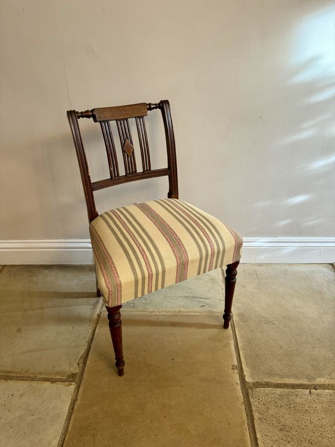 Antique Set of ten antique George III quality mahogany inlaid dining chairs