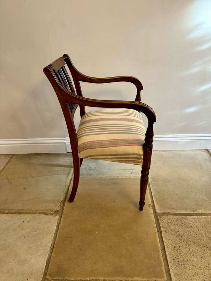 Antique Set of ten antique George III quality mahogany inlaid dining chairs