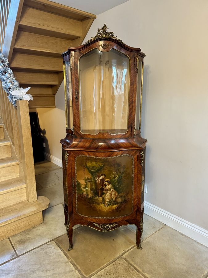 Superb quality antique Victorian French kingwood display cabinet