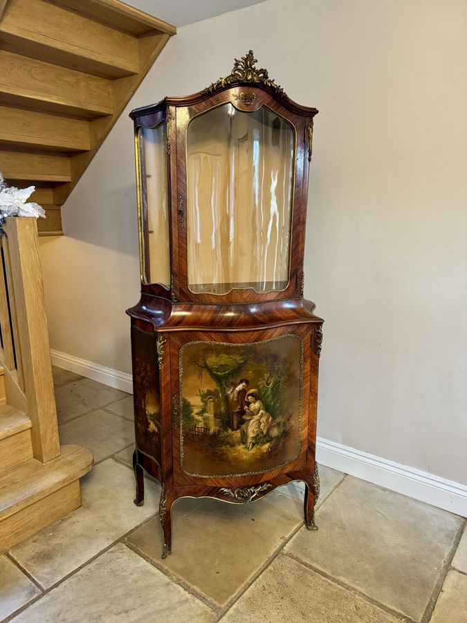 Antique Superb quality antique Victorian French kingwood display cabinet 