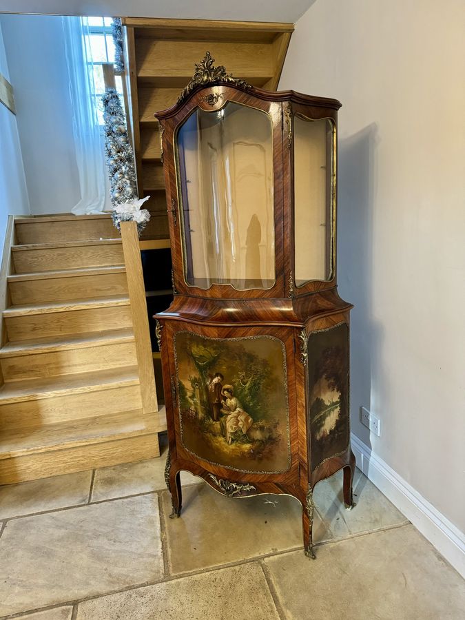 Antique Superb quality antique Victorian French kingwood display cabinet 