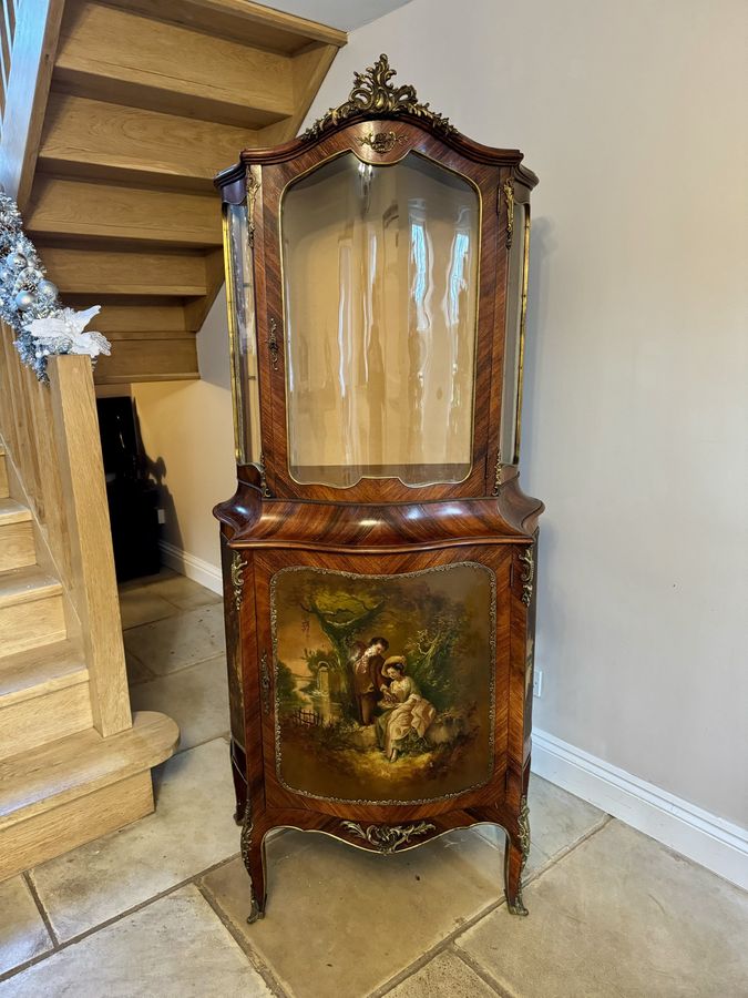 Antique Superb quality antique Victorian French kingwood display cabinet 