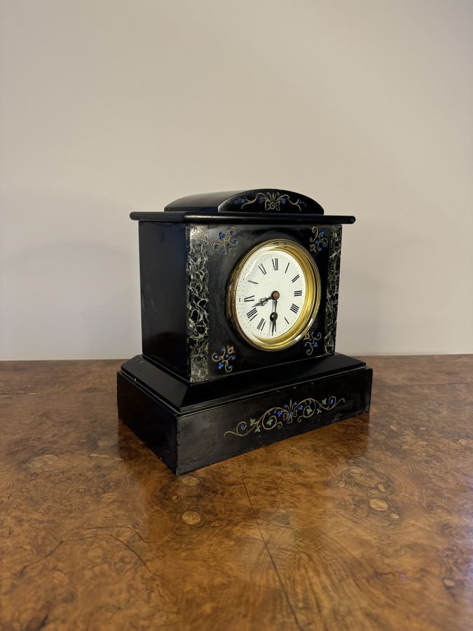 Antique Pretty antique Victorian marble mantle clock 