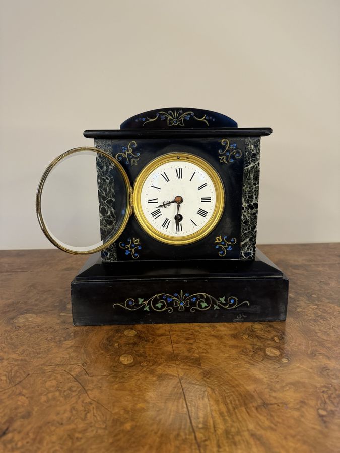 Antique Pretty antique Victorian marble mantle clock 