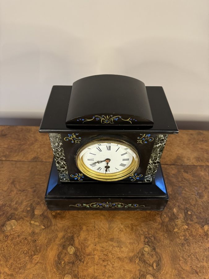 Antique Pretty antique Victorian marble mantle clock 