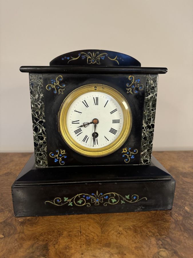 Antique Pretty antique Victorian marble mantle clock 