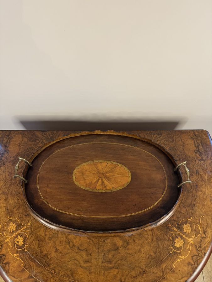 Antique Lovely quality antique Victorian mahogany inlaid tea tray