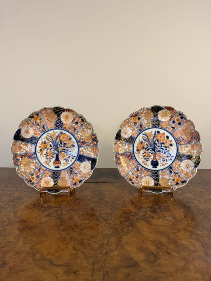 Antique Fine quality pair of antique Japanese imari plates 