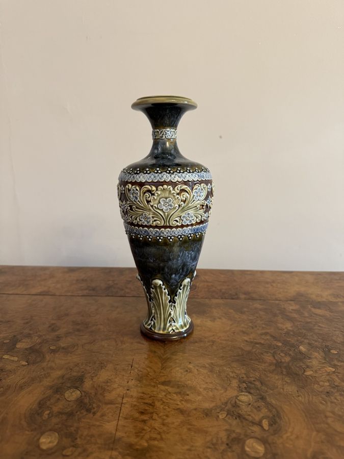 Fine quality Royal Doulton Art Nouveau stoneware baluster vase