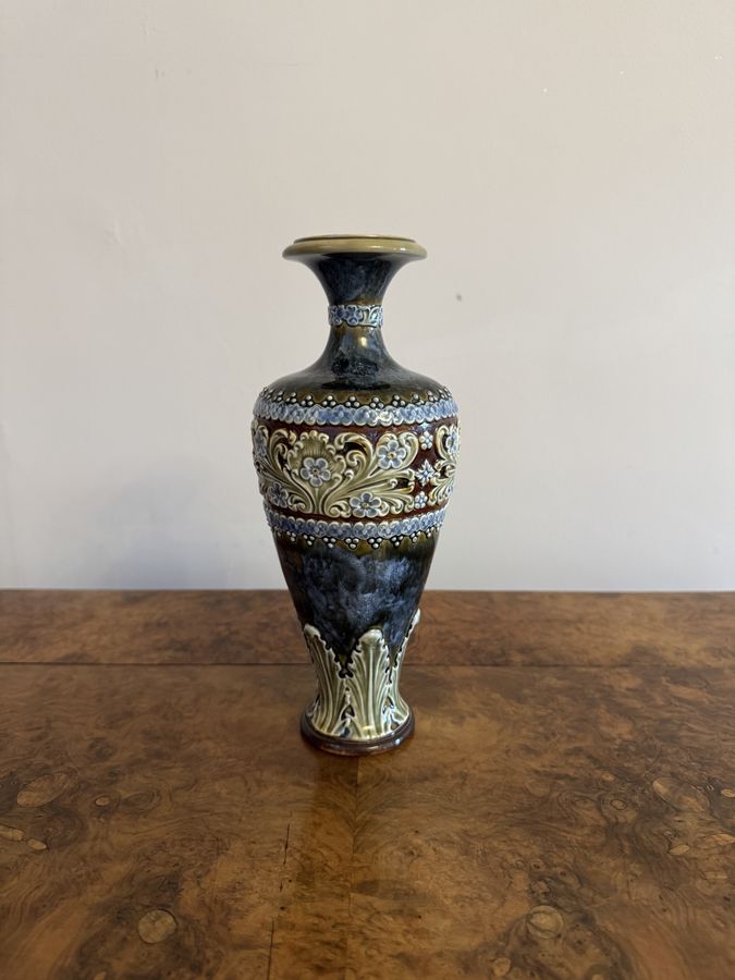 Antique Fine quality Royal Doulton Art Nouveau stoneware baluster vase