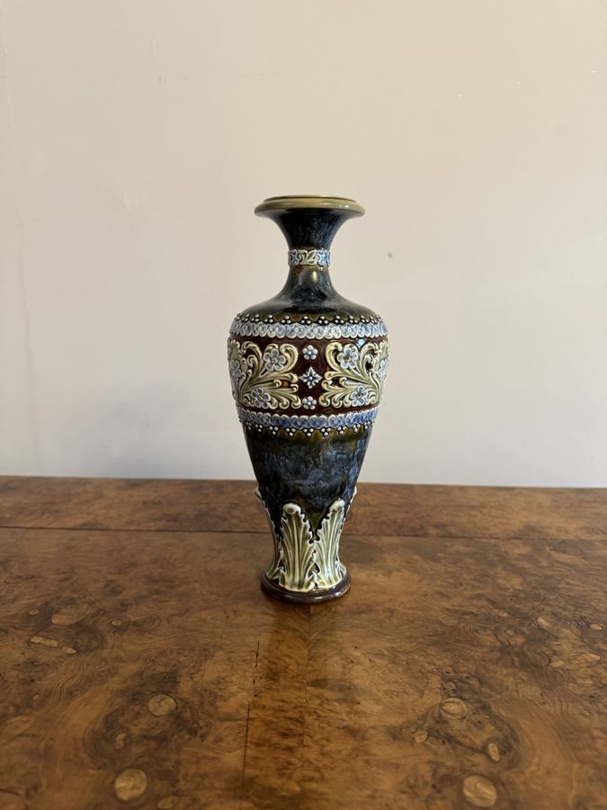 Antique Fine quality Royal Doulton Art Nouveau stoneware baluster vase