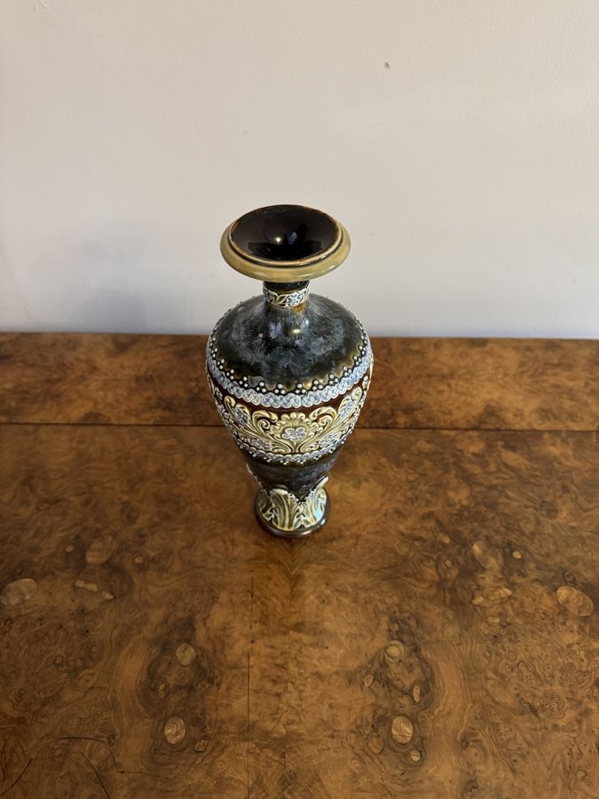 Antique Fine quality Royal Doulton Art Nouveau stoneware baluster vase