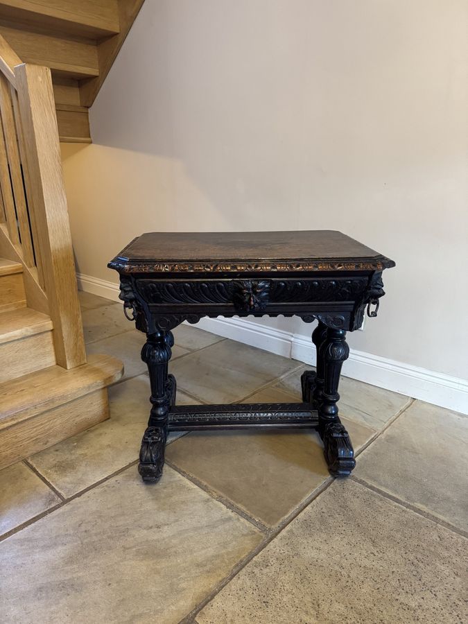 Antique Wonderful antique Victorian quality carved oak freestanding centre table 