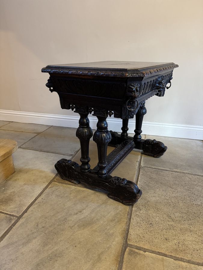 Antique Wonderful antique Victorian quality carved oak freestanding centre table 