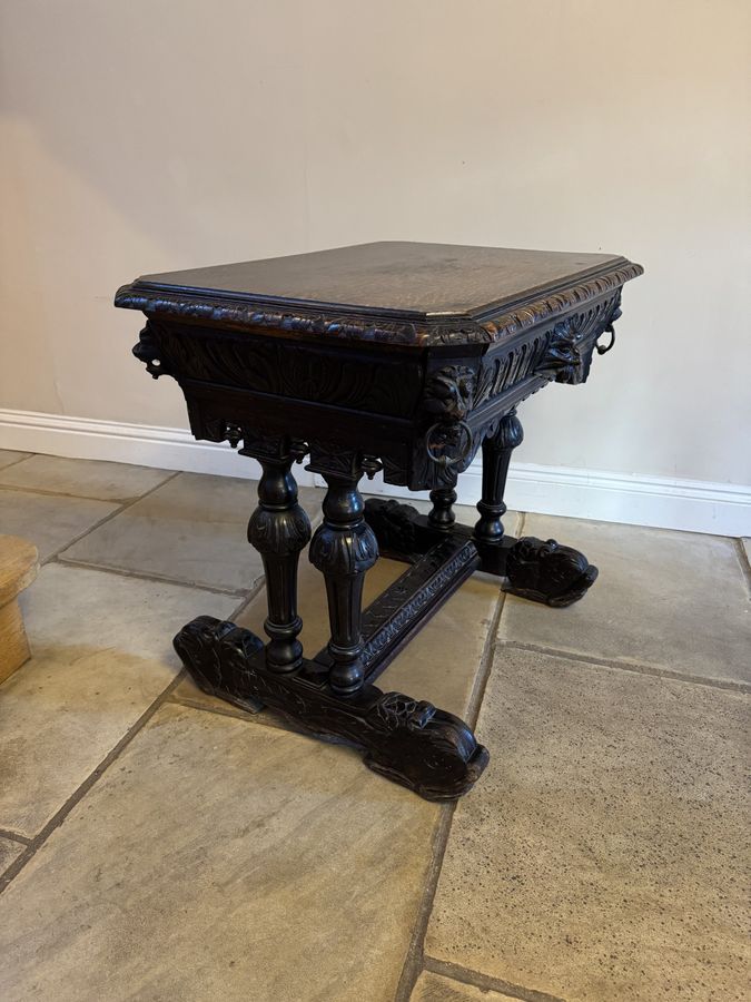 Antique Wonderful antique Victorian quality carved oak freestanding centre table 