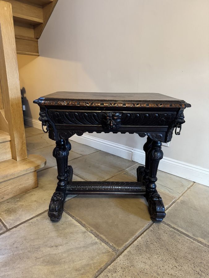 Antique Wonderful antique Victorian quality carved oak freestanding centre table 