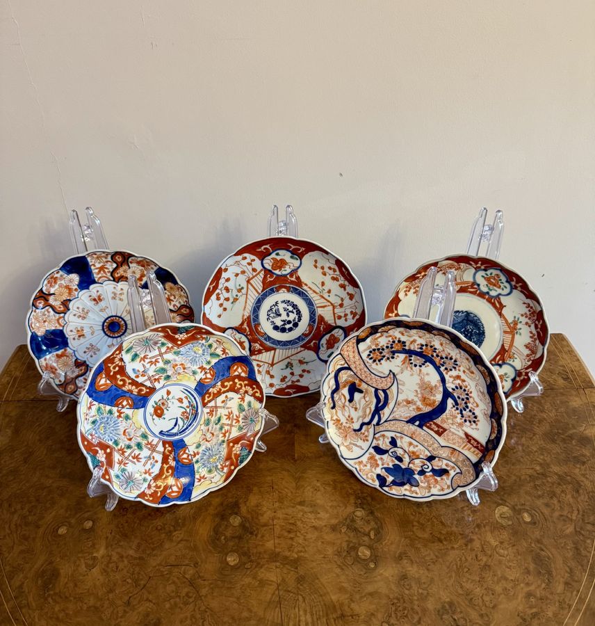 Antique Lovely collection of five antique Japanese imari plates 