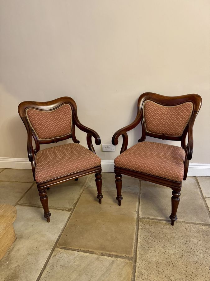 Antique Stunning pair of quality 19th Century mahogany desk chairs 