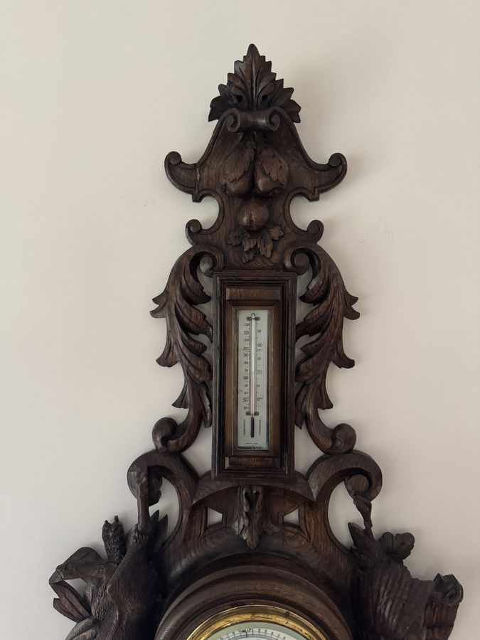 Antique Outstanding quality antique Victorian Black Forest android barometer 