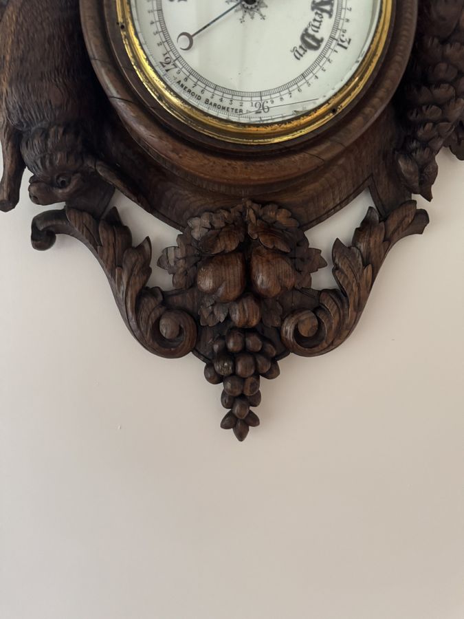 Antique Outstanding quality antique Victorian Black Forest android barometer 