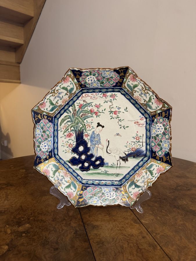 Fine quality antique Japanese imari octagonal plate