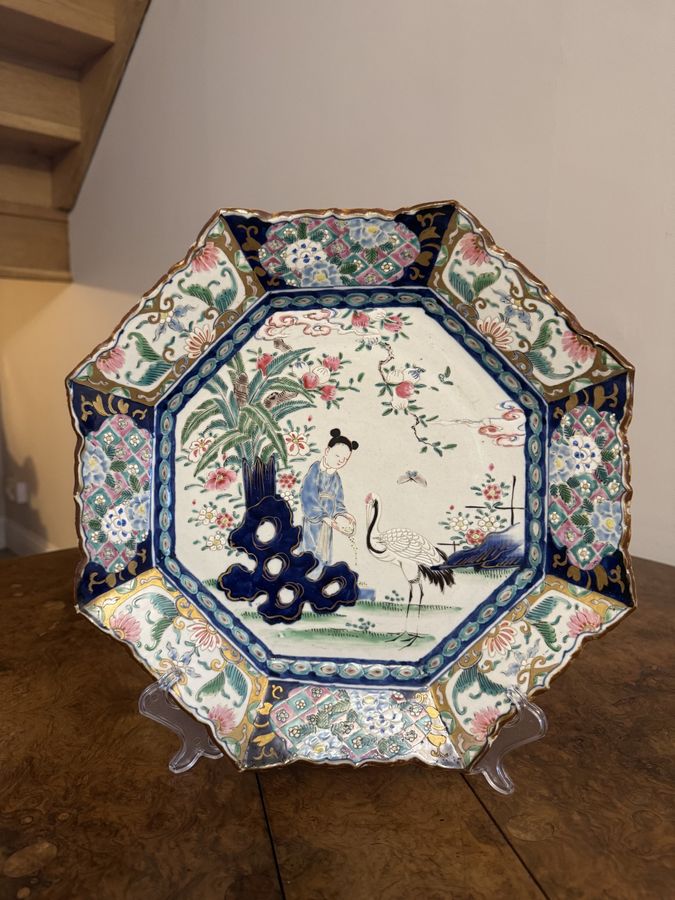 Antique Fine quality antique Japanese imari octagonal plate 