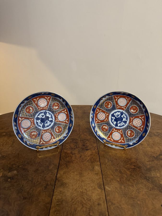 Antique Outstanding rare collection of fourteen matching antique Japanese imari plates 