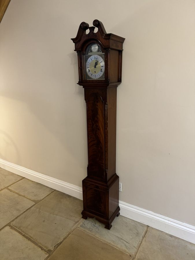 Antique Attractive quality antique mahogany chiming grandmother clock