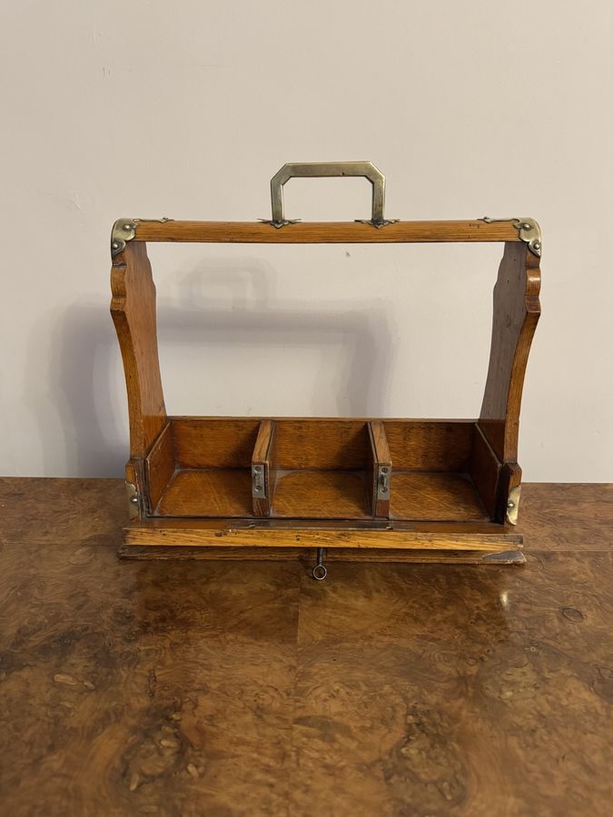 Antique Lovely quality antique Edwardian oak tantalus 