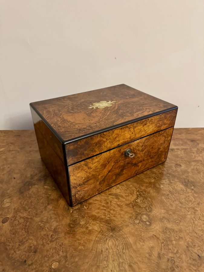 Outstanding quality antique Victorian burr walnut vanity box