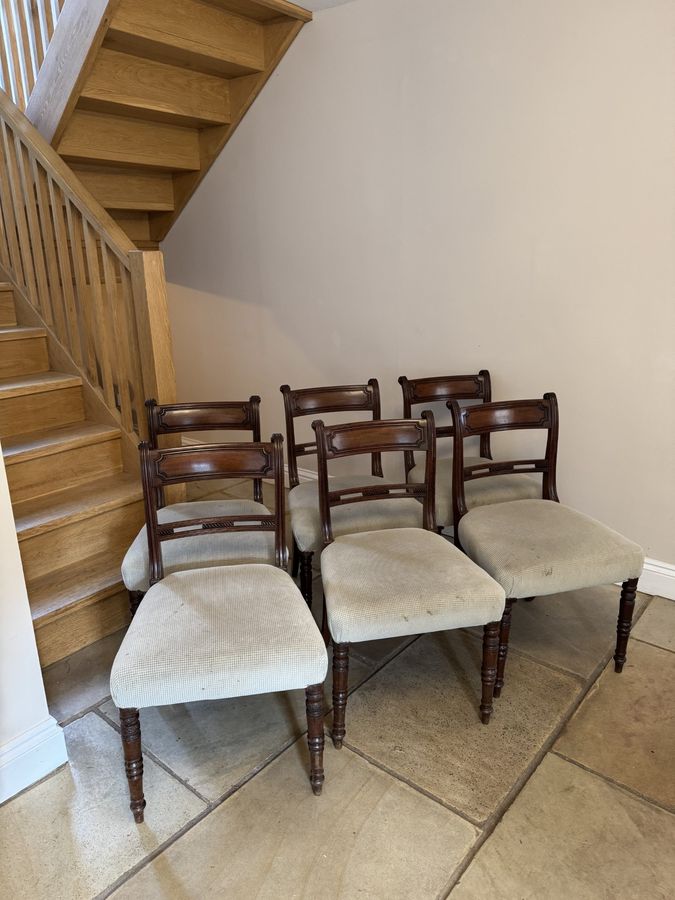 Antique Set of six antique George III quality mahogany dining chairs 