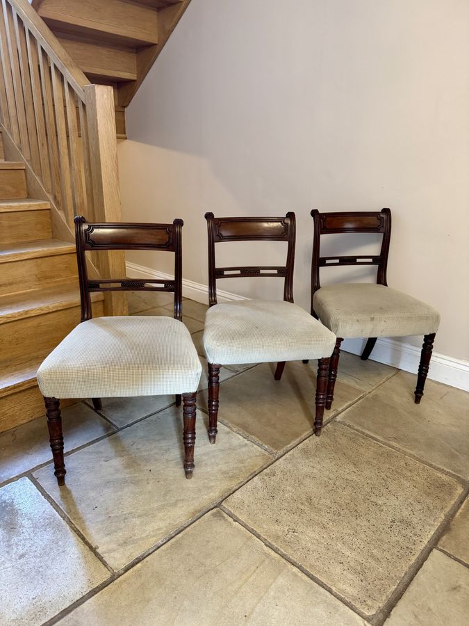 Antique Set of six antique George III quality mahogany dining chairs 