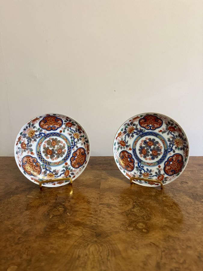 Antique Fine quality pair of antique Japanese imari plates 