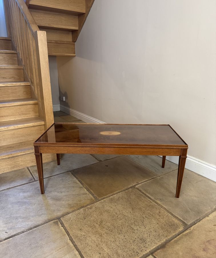 Antique Antique quality figured mahogany inlaid coffee table 