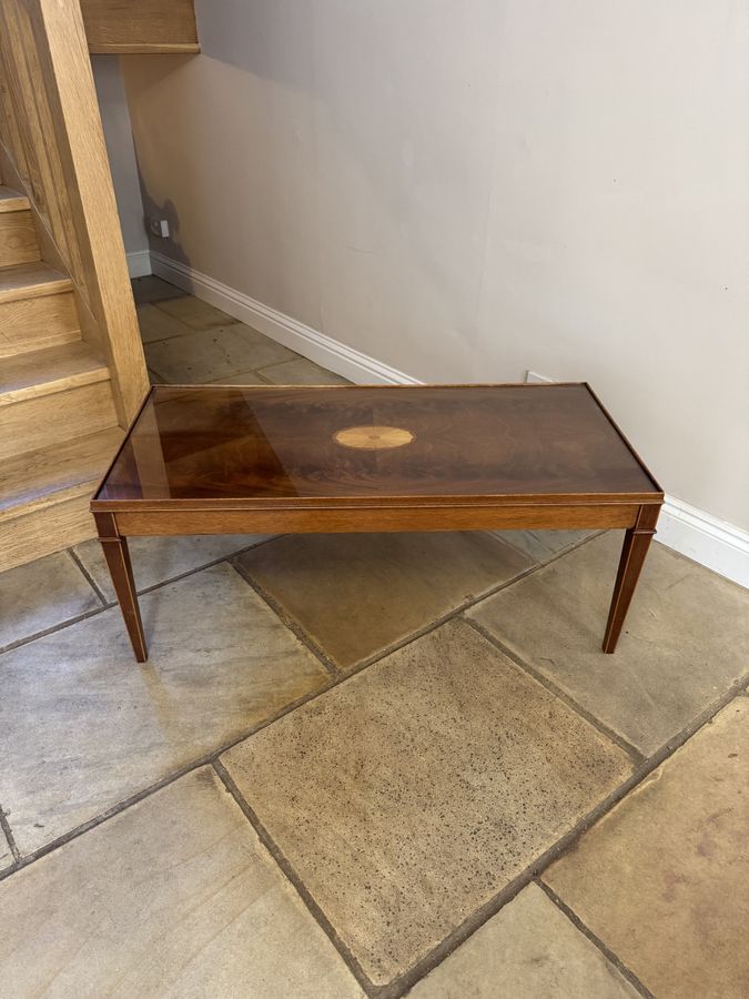 Antique Antique quality figured mahogany inlaid coffee table 