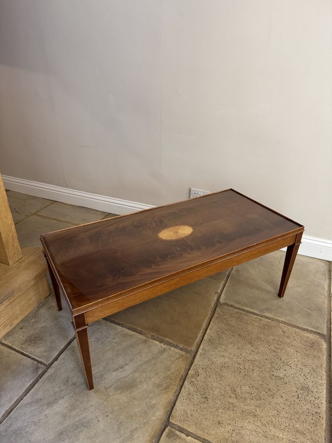 Antique Antique quality figured mahogany inlaid coffee table 